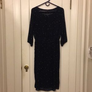 Babaton pleated midi dress.